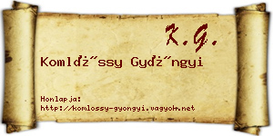Komlóssy Gyöngyi névjegykártya
