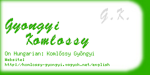 gyongyi komlossy business card